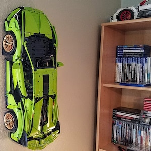 Ultimate Display wall mount for Lego Technic car Porsche RSR, Bugatti, Lamborghini, land rover, Porsche GT3, Ferrari, F1, Batmobile, SP3 etc