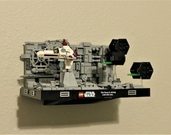 Ultimate Display Solutions wall mount display for Lego 75329 Death Star Trench Run Diorama