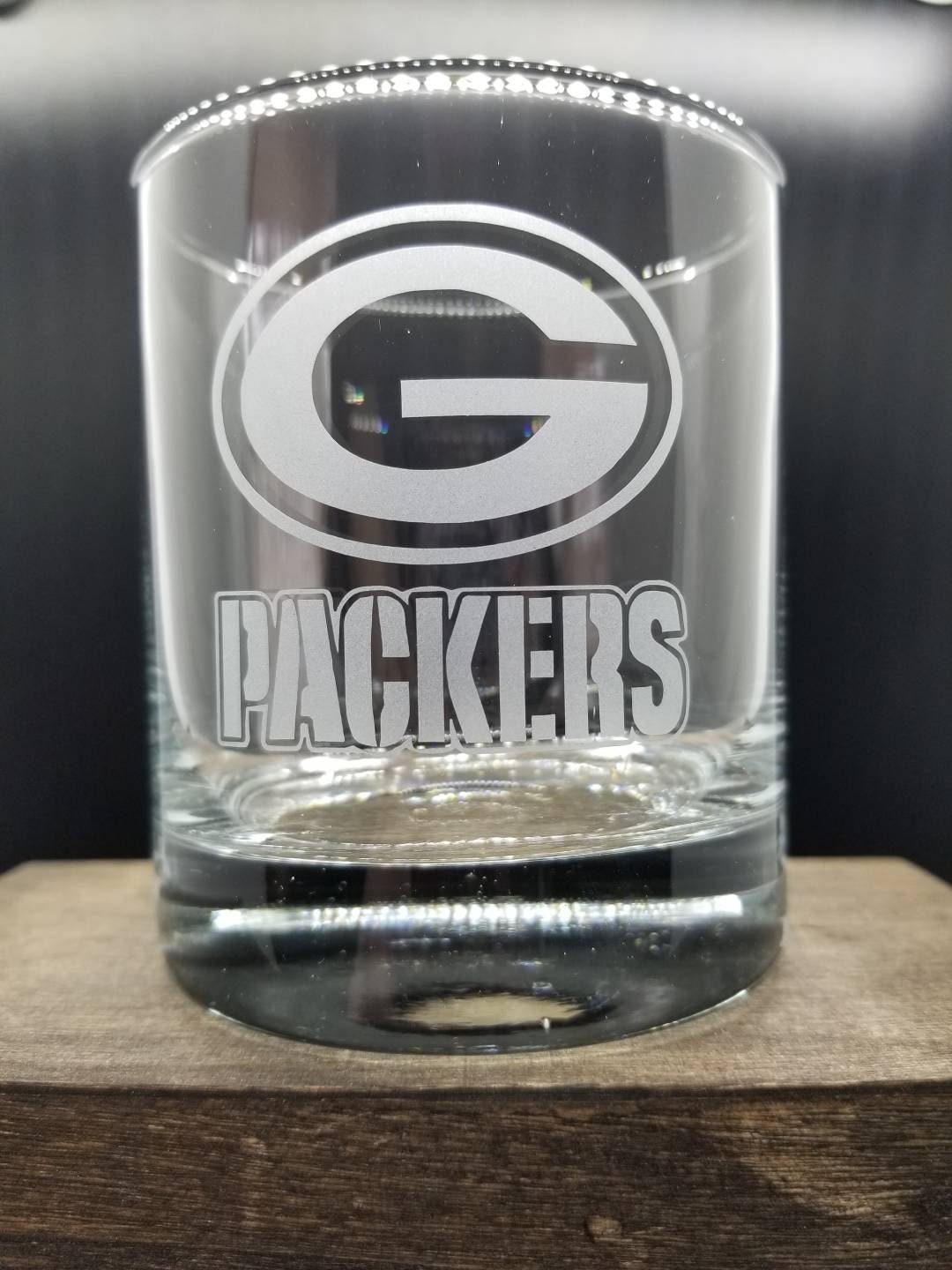Green Bay Packers glasses Packers Engraved whiskey glass Etsy