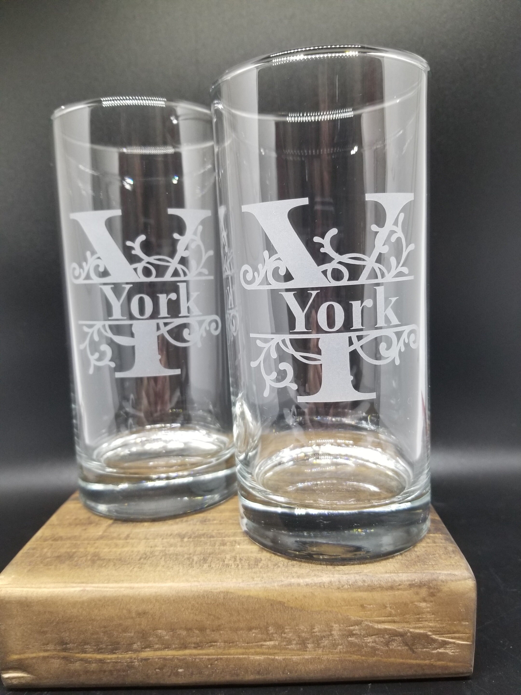 Custom monogramed glasses Personalized glasses Wedding Etsy