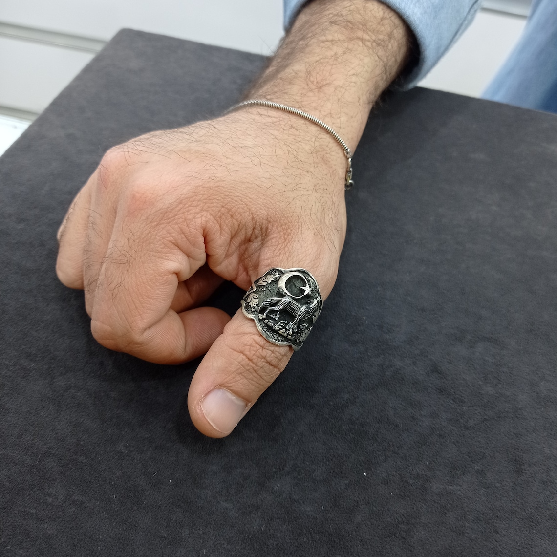 Silver Men Statement RingTurk Ottoman Archers Thumb Ring Etsy