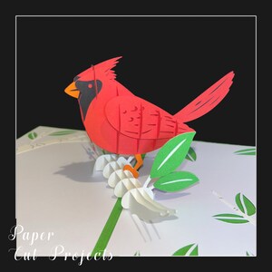 Pop up cardinal card/ personalised Christmas cards / Pop up Christmas cardinal cards/ pop up cards/ pop up bird cards