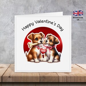 Biglietto di San Valentino con cane carino / Biglietto di anniversario carino / Biglietti di San Valentino carini / Biglietto di anniversario con cane / Biglietto d'amore / Biglietto d'amore con cucciolo / Biglietto con cane