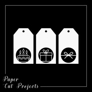 Assorted birthday gift tags | birthday cake gift tags | present gift tags | gift tags| bow gift tags | birthday gift tags | cake gift tags