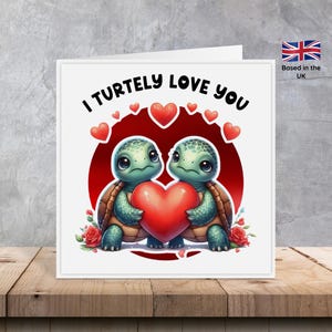 Cute Turtle Valentines Card | Cute anniversary card | Cute Valentines Cards | turtle Anniversary Card | Love Card | Turtle Cards
