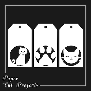 Assorted cat gift tags for all occasions/ kitten gift tags/ paw print gift tags/ animal gift tags