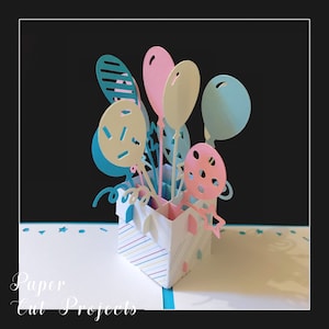 Pop up birthday balloon card for all occasions/ personalised balloon card/ Pop up balloon card/ pop up cards/ pop up birthday cards
