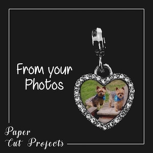Personalised silver photo heart charms | Photo charms | photo gifts | gifts for her | silver heart charms | silver bracelet charms