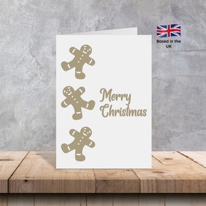 Tarjetas navideñas de persona de pan de jengibre en 3D