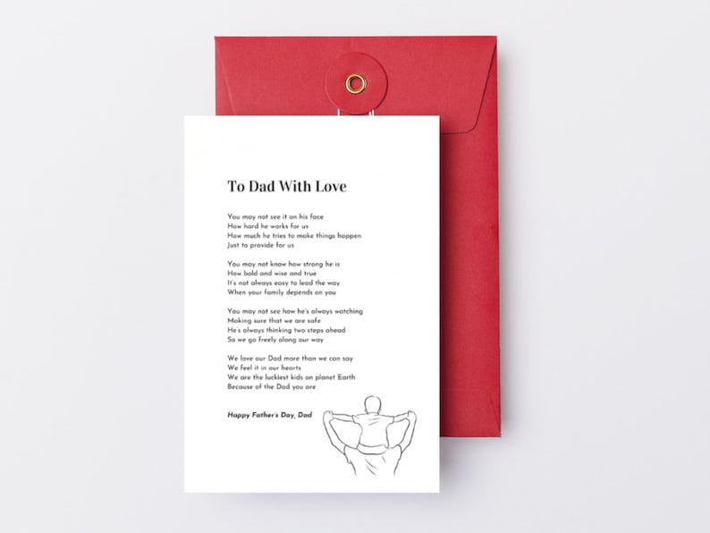 Fathers Day Poem, Sentimental Dad Gift, Meaningful Dad Gift, Digital ...