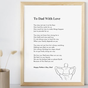 Vatertagsgedicht, sentimentales Papa-Geschenk, bedeutungsvolles Papa-Geschenk, digitale, druckbare Karte, Papa-Gedicht, Vatertag, Papa-Geschenk von Kindern