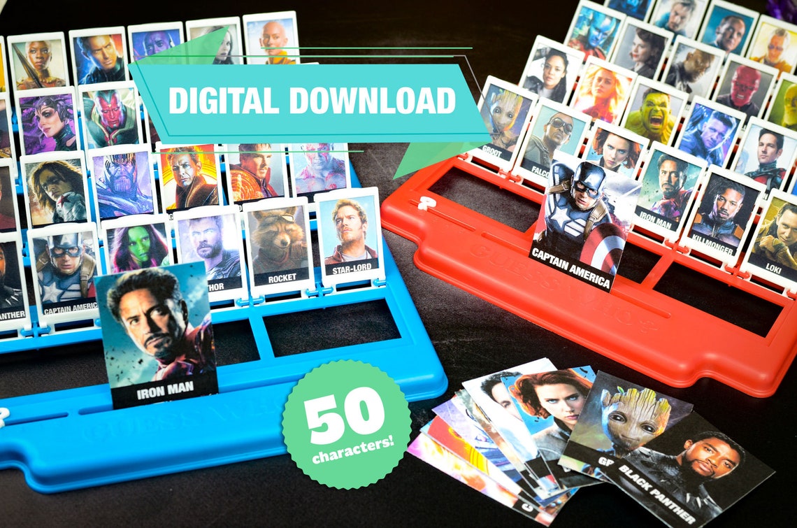Superhero Printable Guess Who Game instant Download - Etsy