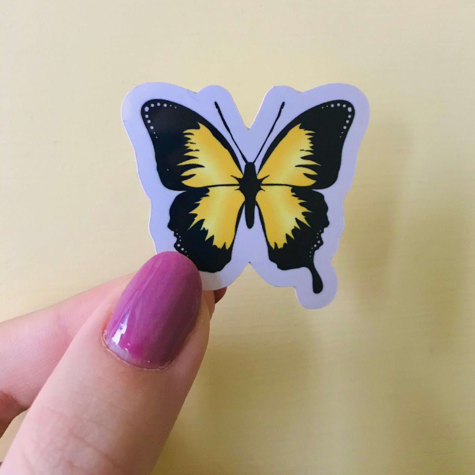 Yellow Butterfly Duo Stickers Butterfly Stickers Vinyl Sticker Laptop