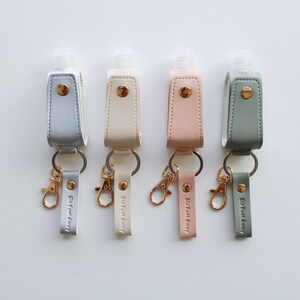 Hand Sanitizer Keychain Buy any 8 Save 50% Vegan Leather Handsanitizer luggage holder Hanukkah Gifts Christmas Stocking Stuffers image 3