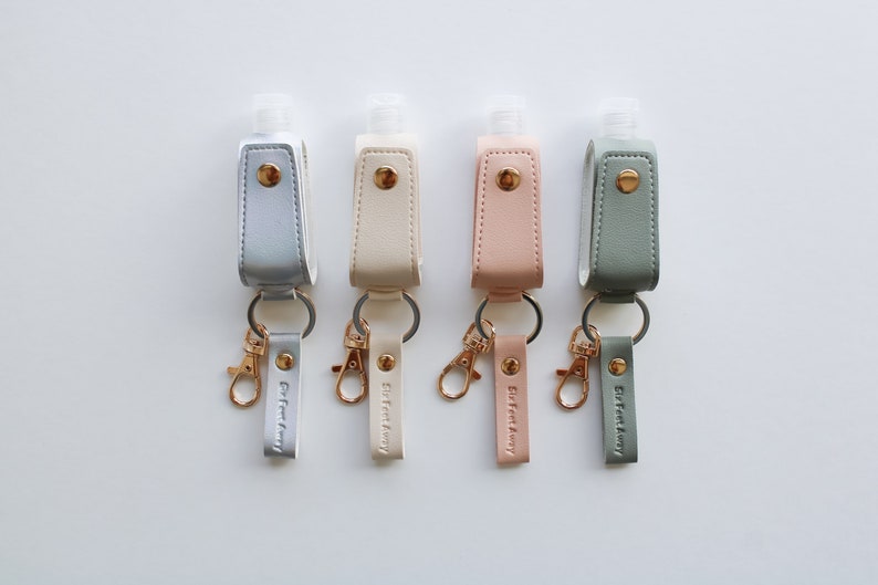 Hand Sanitizer Keychain Buy any 8 Save 50% Vegan Leather Handsanitizer luggage holder Hanukkah Gifts Christmas Stocking Stuffers image 3