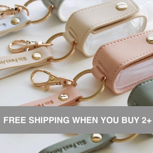 Hand Sanitizer Keychain Buy any 8 Save 50% Vegan Leather Handsanitizer luggage holder Hanukkah Gifts Christmas Stocking Stuffers image 1