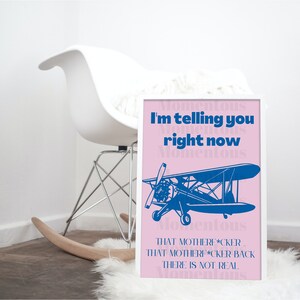 TikTok Sound 'Not Real' Kunstdruck | Periwinkle Flugzeug Poster (Digitaler Download)