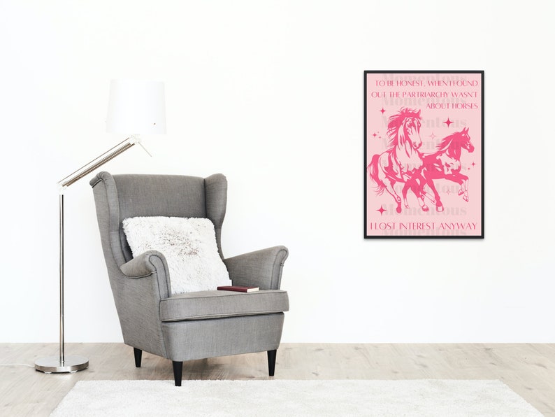 Barbie patriarchy and Horses Digital Print Download PINK Digital