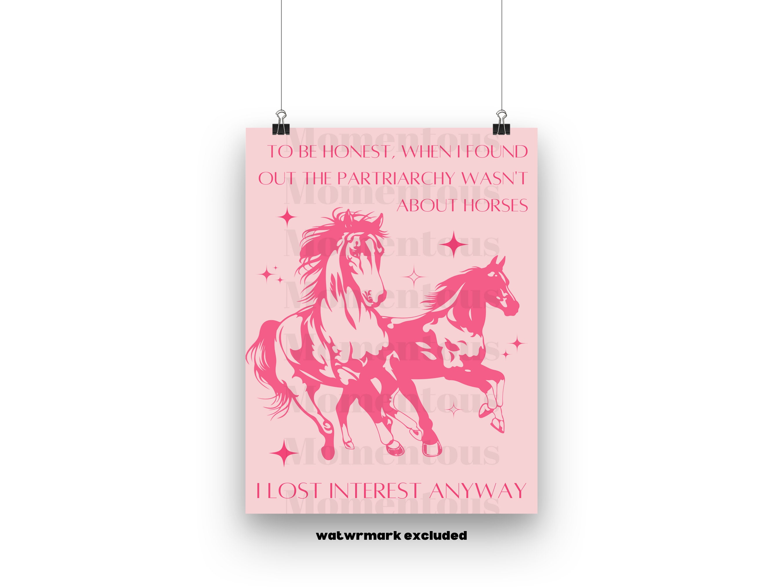 Barbie patriarchy and Horses Digital Print Download PINK Digital