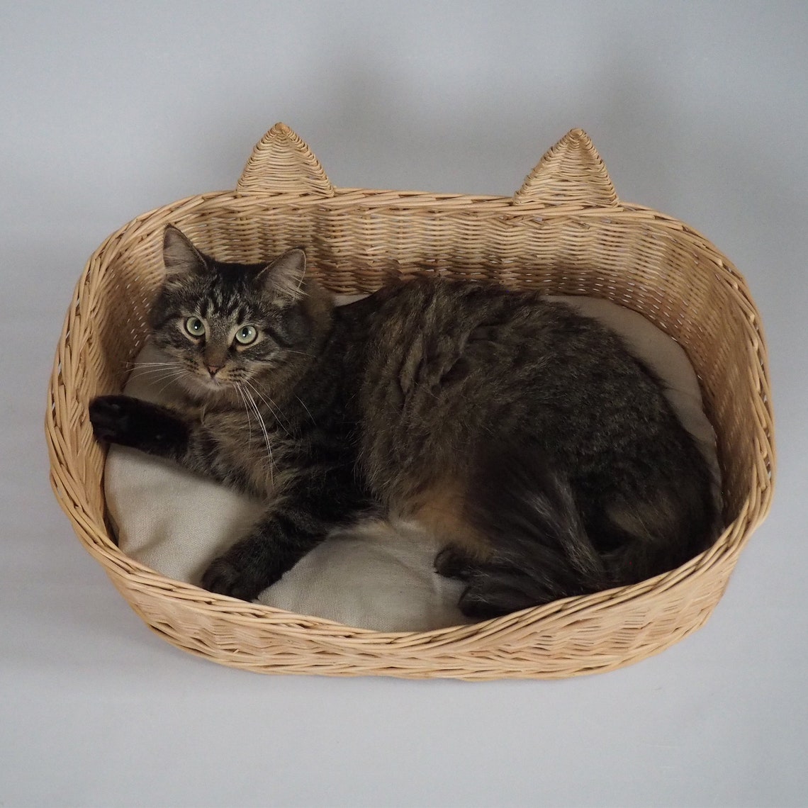 WICKER CAT BED Cat Furniture Cat Bed Cat Cave Cat Etsy