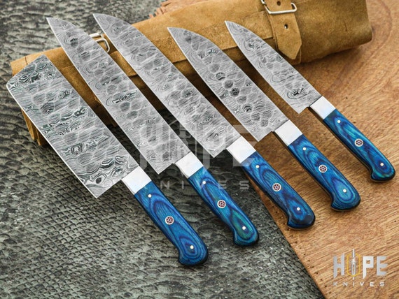 Damascus HK - 5 Piece Kitchen Knife Set