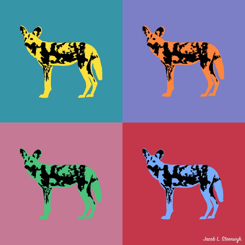 African wild dog vinyl sticker image 3