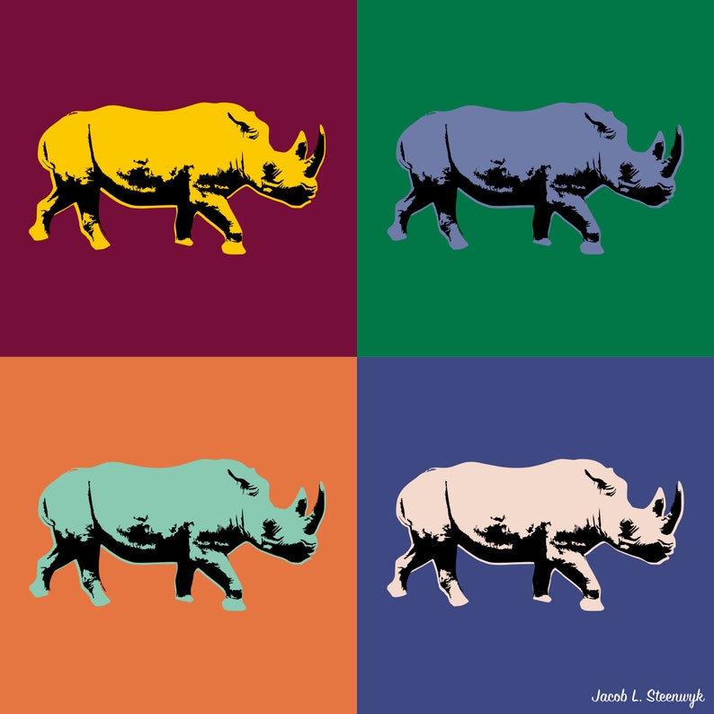 Black rhino vinyl sticker image 3