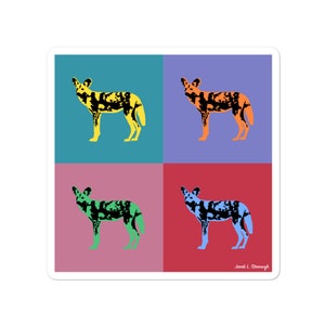 African wild dog vinyl sticker image 1