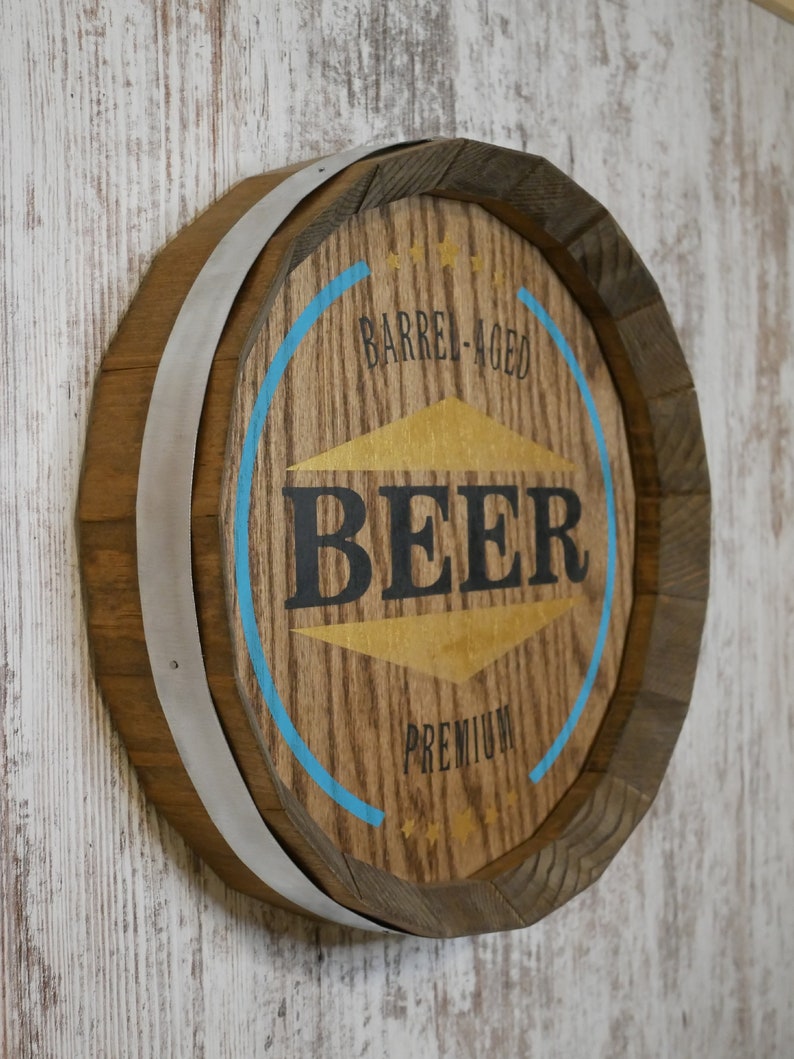Beer Bar Sign small round decor wood art | Etsy