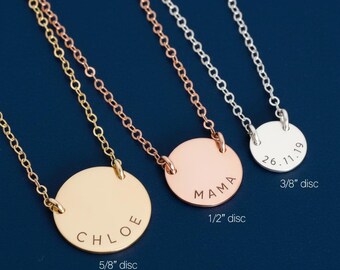 Personalized Kids Name Circle Necklace: Custom Mom Pendant