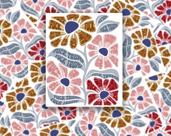 Pegatina floral de Trump