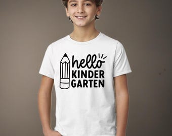 Camiseta "Hola Kindergarten". Camiseta "Primer día de clases".