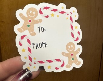 Paquete de pegatinas de regalo de pan de jengibre