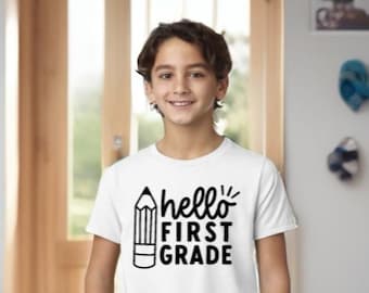 Camiseta de Hola Primer Grado: Camiseta del Primer Día de Clases