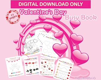 Valentine's Day Busy Book Printable / Instant Digital Download - PDF