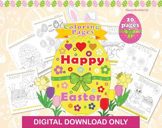 Easter Printable Coloring Pages / Instant Digital Download
