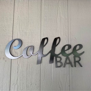 Coffee Bar Black Metal Sign