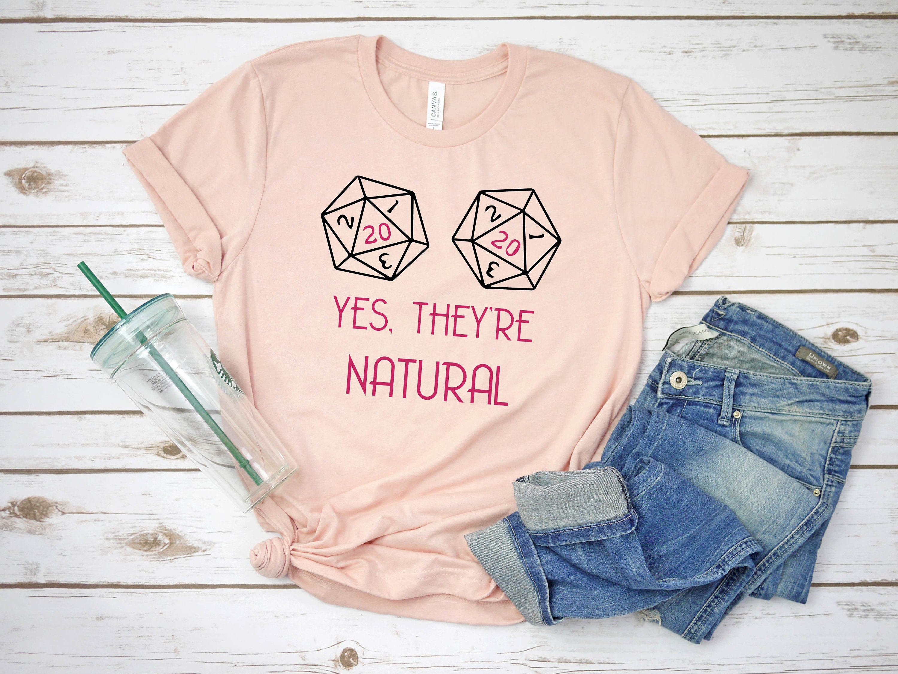 Yes They&#39;re Natural T-shirt, Dungeons and Dragons Inspired T-shirt, DND shirt, D & D T-shirt, Dungeon Master Shirt, DND Dice, Board Games