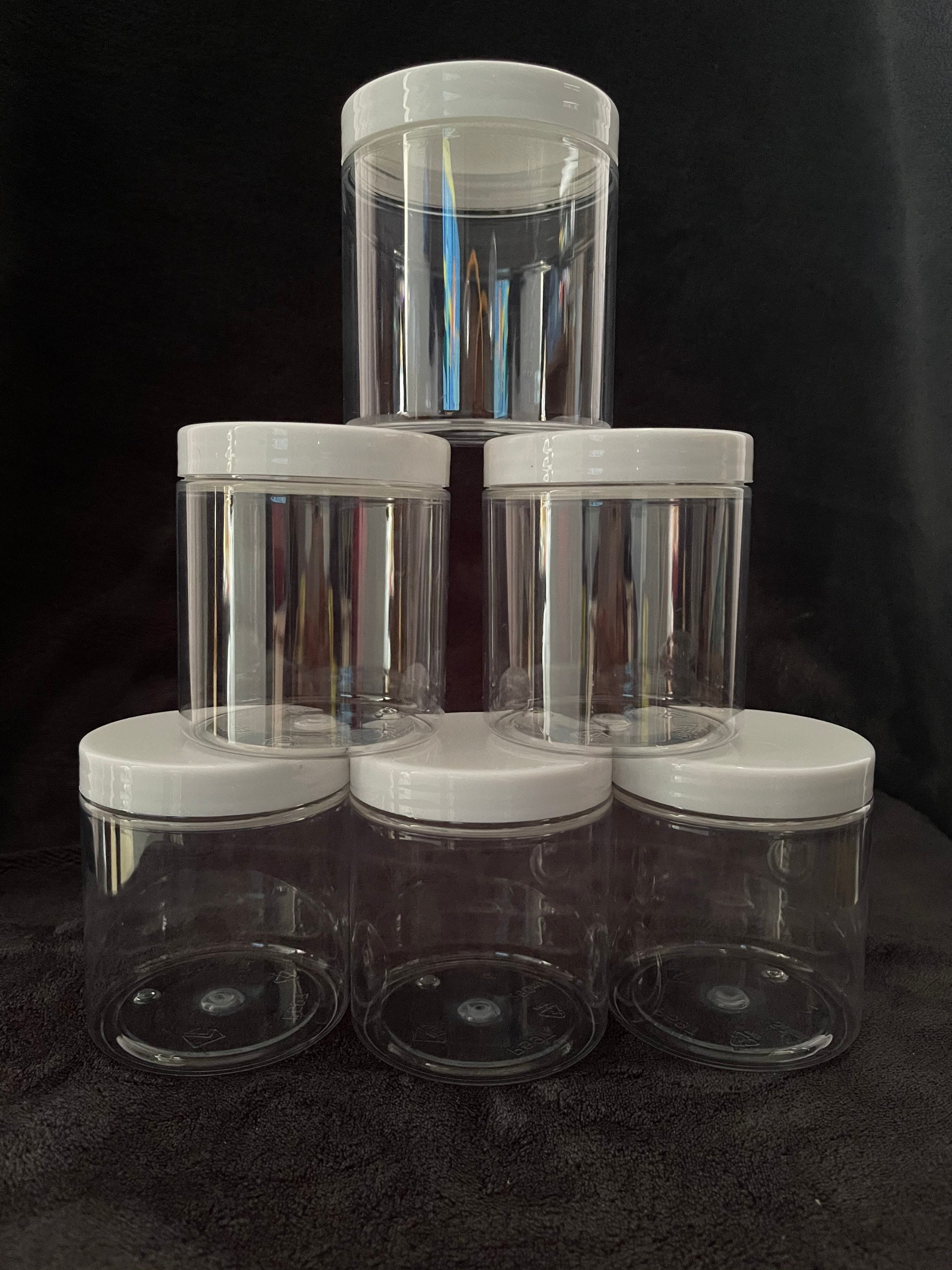 250ml Clear PET Wide Neck Screw Top Jar & White 70mm Lined Etsy UK