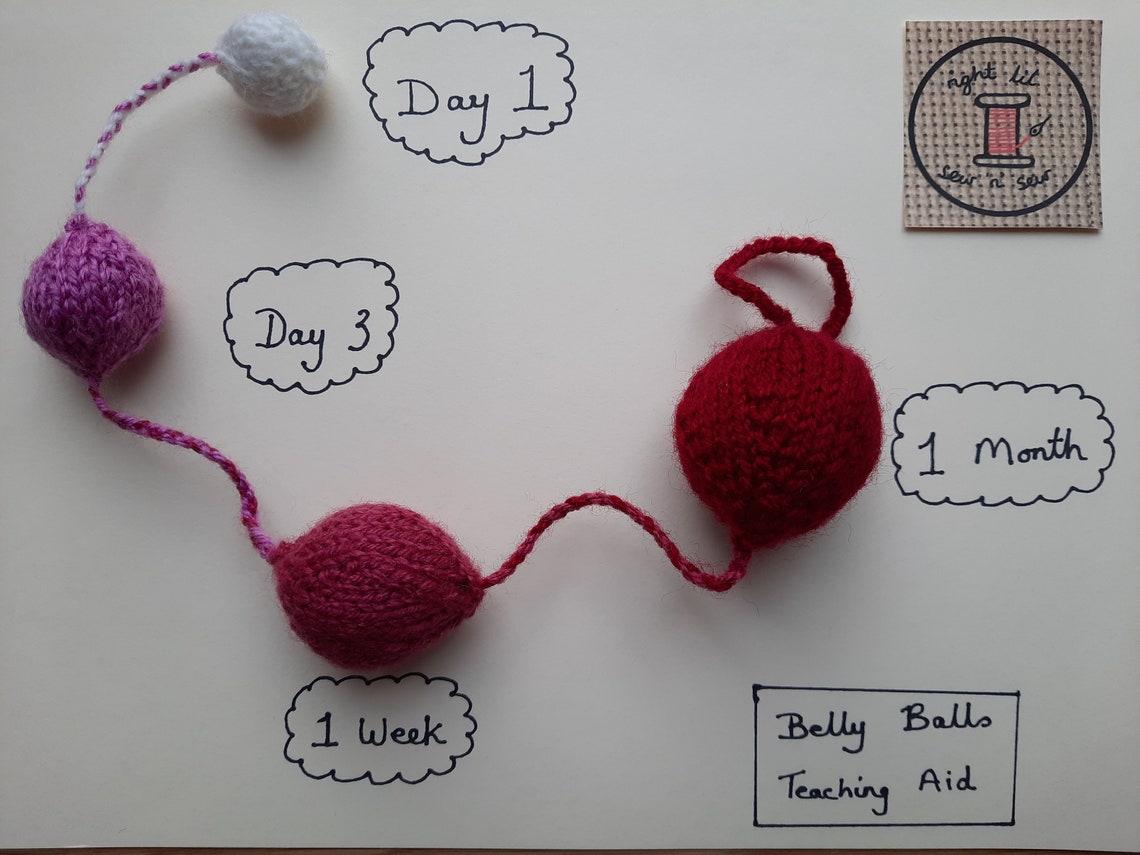 Knitted Belly Balls Baby's Tummy Size Teaching Aid Etsy.de