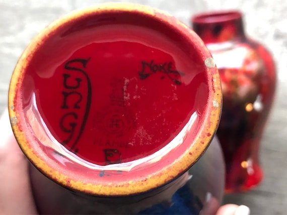 ロイヤルドルトンフランベ②花瓶Royal Doulton英国アンティーク