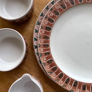 Vintage Andersson & Johansson for Höganäs Keramik Stoneware Plates and Bowls, Midcentury Swedish Ceramics - Lot of Five Pieces