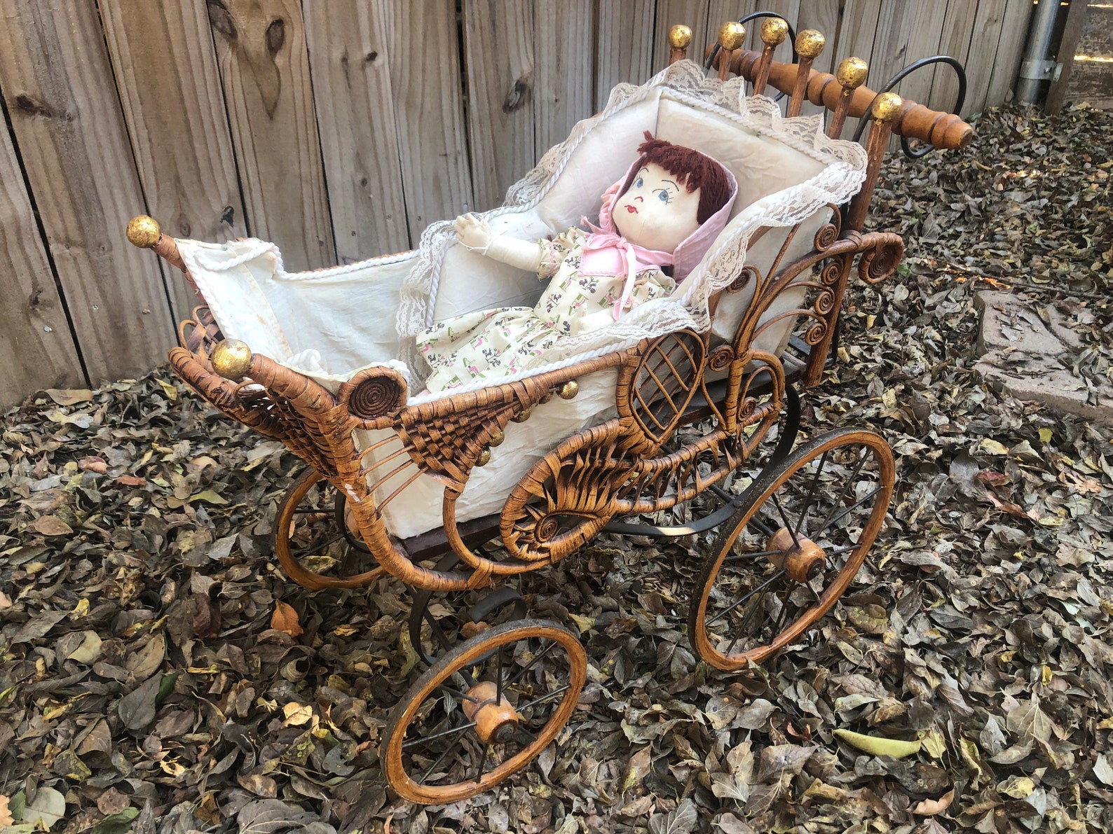 1800's Antique Victorian Wicker Baby Doll Stroller Etsy Canada