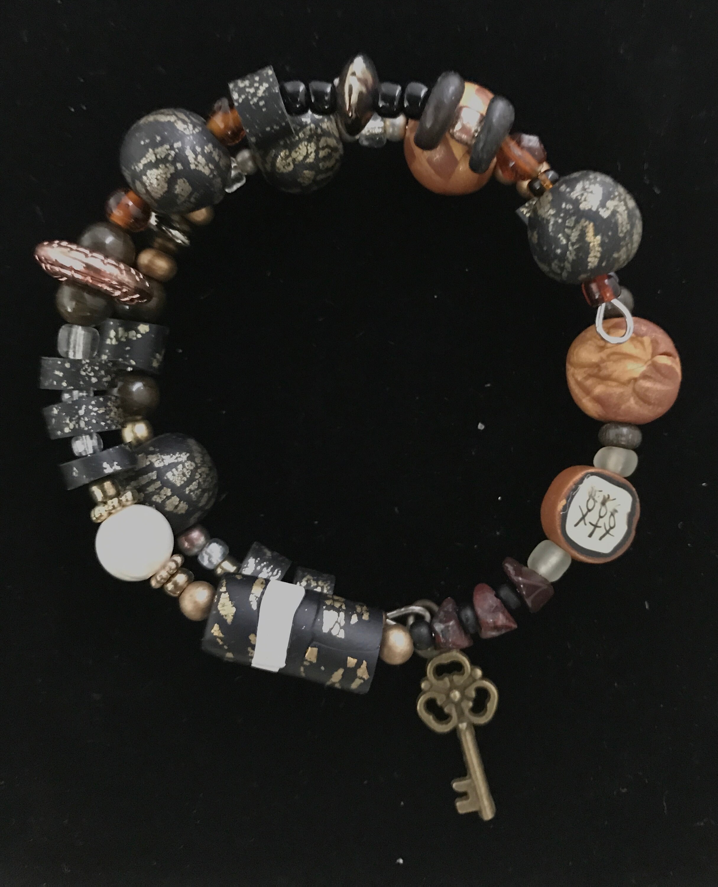 Freedom Bracelet with handmade polymer clay beads found and Etsy