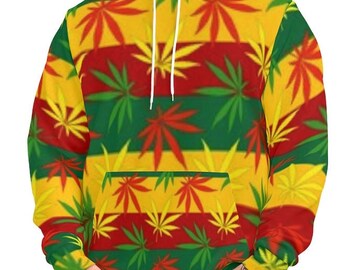 Rasta Smoker 420 bong lover AOP Fashion Hoodie