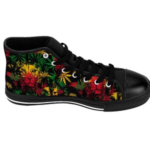 Rasta Leave and Lion Men's High-top Sneakers