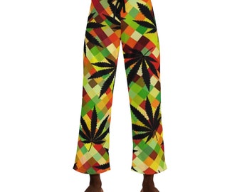 Rasta smoker 420 dance edm hip hop Men's Pajama Pants (AOP)
