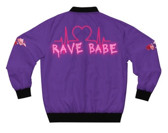 Plur heart love edm music dj girl raver Men's AOP Bomber Jacket