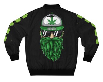 Pot leave mary jane beard smoker 420 Men's AOP Bomber Jacket