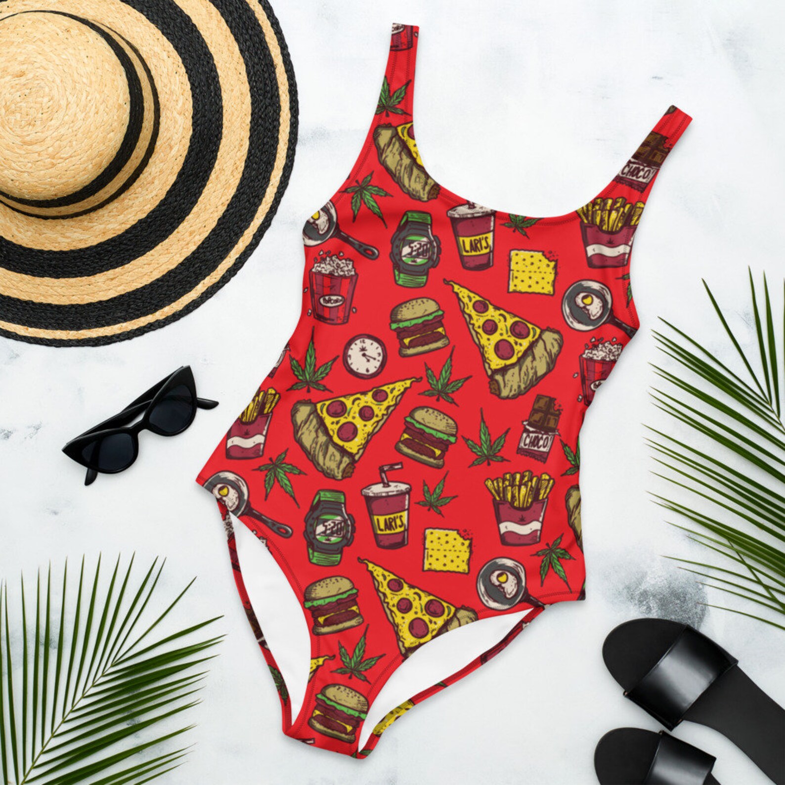 Weed Munchies Onepiece Swimsuit Etsy